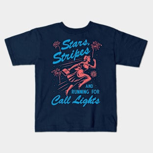 Stars Stripes And Running For Call Lights Kids T-Shirt